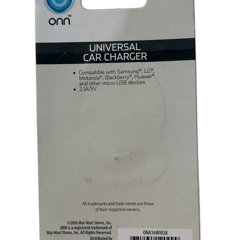 ONN 2.1 Amp Universal Car Charger New Unopened For Phones/Tablets Samsung LG